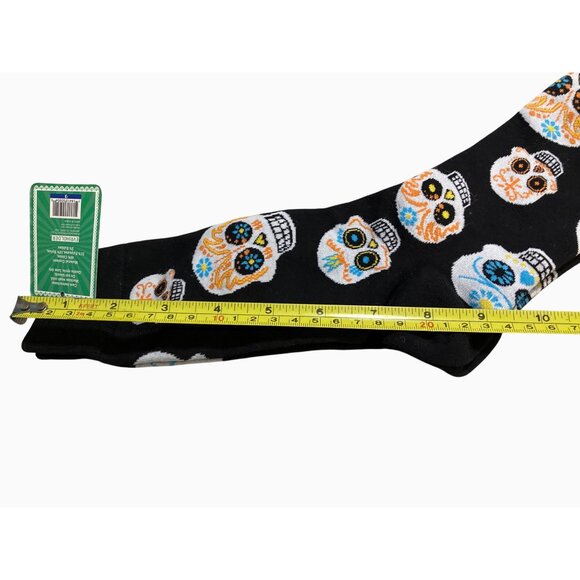 Dia De Los Muertos Halloween Skull Crew Socks One Size Fits Most - Picture 6 of 8